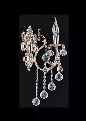 Lámpara de pared, apliques de pared, aplique de pared, candelabro, lámparas de pared de cristal plateado.
