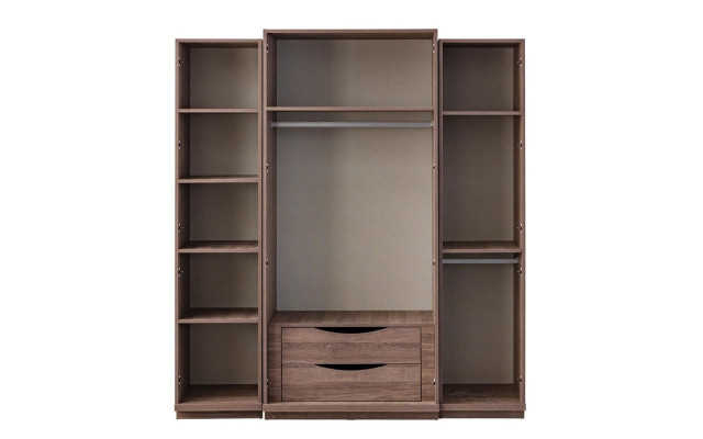 Guardarropa de dormitorio beige, diseñador de madera, armario de ropa con vidrio, nuevo.