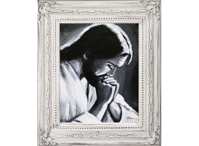 Religión Jesucristo Trabajo manual Pintura al óleo Cuadro Pinturas al óleo Marco Imágenes G06134.