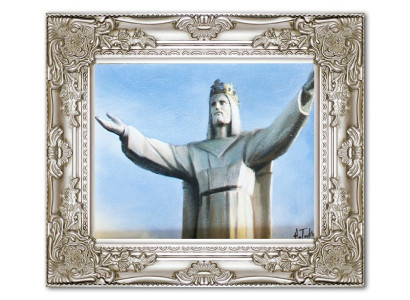 Religión Jesucristo Trabajo manual Pintura al óleo Imagen Pinturas al óleo Marco Imágenes G06184