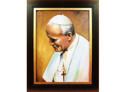 Religión Papa Juan Pablo 2 Trabajo manual Pintura al óleo Cuadros Marcos Imágenes G01355