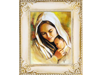 Religión Maria Jesús Trabajo hecho a mano Pintura al óleo Cuadro Pinturas al óleo Marco Imágenes G17242