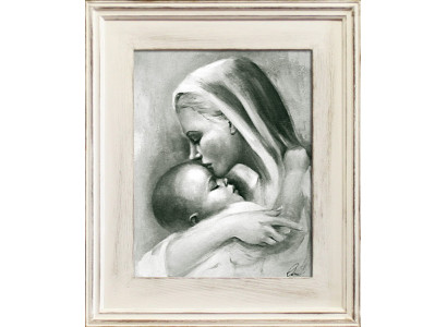Religión María Trabajo manual Pintura al óleo Cuadro Pinturas al óleo Marco Imágenes G15959