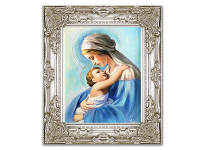 Religión María Trabajo manual Pintura al óleo Cuadro Pinturas al óleo Marco Imágenes G04057
