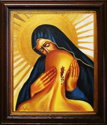 Religión María Jesús trabajos manuales pintura al óleo imagen pinturas al óleo marco imágenes G06493