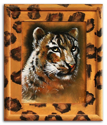 Cuadro al óleo Pinturas Cuadros Imágenes Imagen Pintada a mano Óleo con marco Tigre África G15326