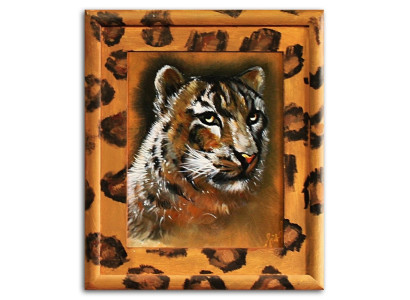 Cuadro al óleo Pinturas Cuadros Imágenes Imagen Pintada a mano Óleo con marco Tigre África G15326