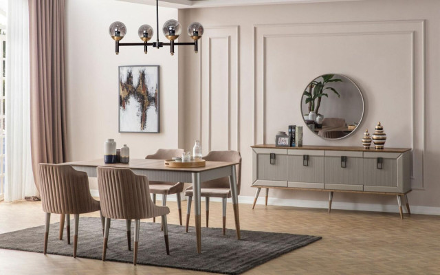 Sillas de comedor marrones Conjunto de sillas de cocina de 6 piezas Sillas de tela de comedor