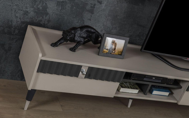 Conjunto de sala de estar Diseñador soporte RTV lujo estantes de madera mesa de centro 3 piezas