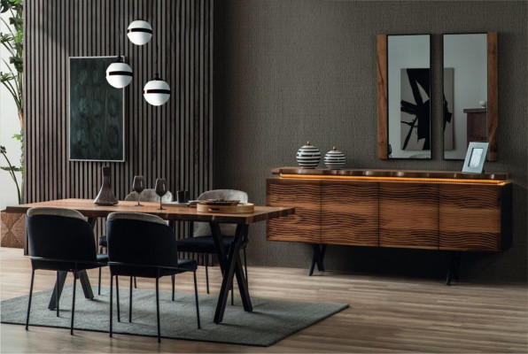 Mesa de comedor de madera marrón Robustas mesas de comedor Mesas de madera Muebles de lujo.