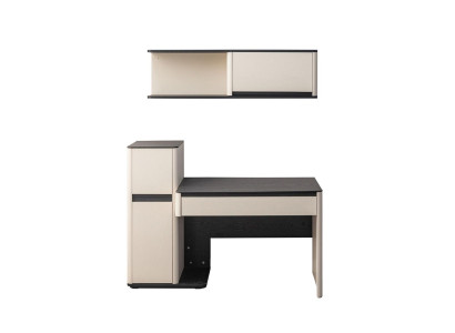 Mesa de ordenador infantil blanca y moderna, diseño de escritorio, armario de pared