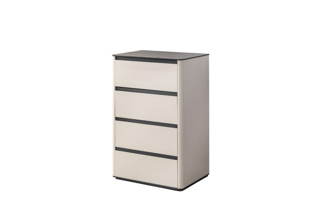 Cómoda de madera beige Armario de madera con 4 puertas Elegante armario auxiliar para dormitorio