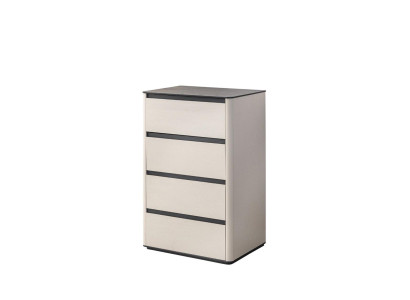 Cómoda de madera beige Armario de madera con 4 puertas Elegante armario auxiliar para dormitorio