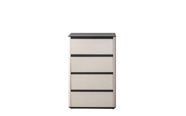 Cómoda de madera beige Armario de madera con 4 puertas Elegante armario auxiliar para dormitorio