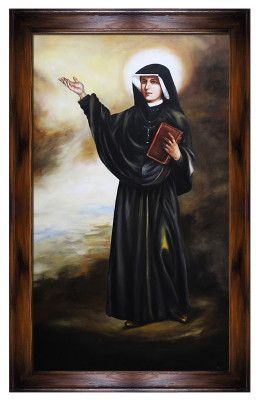 Religión Santa Faustina Kowalska Trabajo manual Pintura al óleo Cuadros de óleo Marco Imágenes G94810
