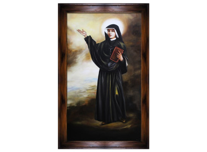 Religión Santa Faustina Kowalska Trabajo manual Pintura al óleo Cuadros de óleo Marco Imágenes G94810