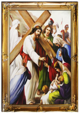 Religión Jesucristo Trabajo manual Cuadro al óleo Imagen Pinturas al óleo Marco Imágenes G01625