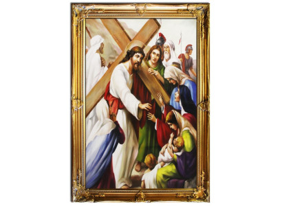 Religión Jesucristo Trabajo manual Cuadro al óleo Imagen Pinturas al óleo Marco Imágenes G01625