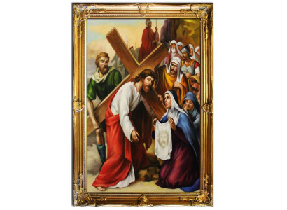 Religión Jesucristo Trabajo manual Pintura al óleo Imagen Imágenes en óleo Marco Cuadro G01622