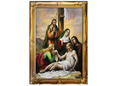 Religión Jesucristo Trabajo manual Pintura al óleo Imagen Pinturas al óleo Marco Imágenes Crucifixión
