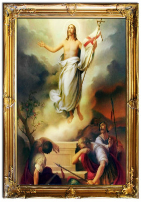 Religión Jesucristo Trabajo manual Pintura al óleo Cuadros Marco Imágenes Resurrección
