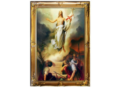 Religión Jesucristo Trabajo manual Pintura al óleo Cuadros Marco Imágenes Resurrección