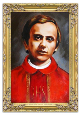 Religión Beato Jerzy Popieluszko Pintura al óleo Hecho a mano Imagen Cuadros al óleo Marco G01616