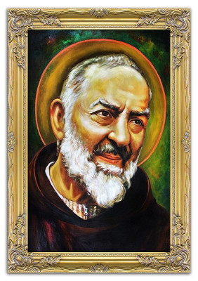 Religión San Pater Pio Artesanía Cuadro al óleo Imagen Cuadros en óleo Marco Imágenes G16211