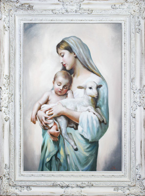 Religión María Artesanía Cuadro al óleo Imagen Cuadros al óleo Marco Imágenes G16949