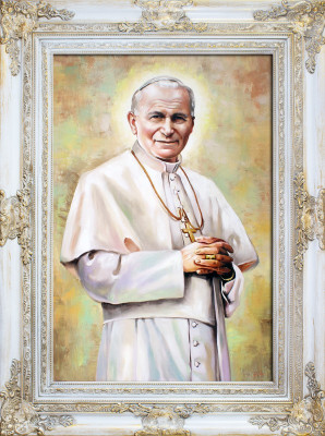 Religión Papa Juan Pablo 2 Pintura al óleo Pinturas al óleo Marco Imágenes G16863