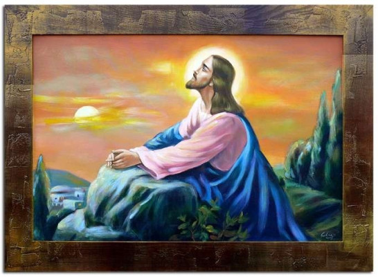 Religión Jesucristo trabajo manual pintura al óleo cuadro cuadros marcos imágenes G01604