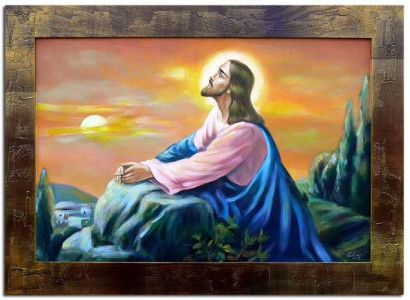 Religión Jesucristo trabajo manual pintura al óleo cuadro cuadros marcos imágenes G01604
