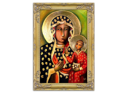 Religión Icono María Hecho a mano Pintura al óleo Imagen cuadro Cuadros Marco Imágenes G05359