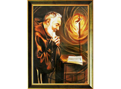Religión St. Pater Pio Arte óleo Imagen Imágenes enmarcadas G02537