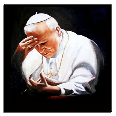 Religión Papa Juan Pablo 2 Trabajo manual Pintura al óleo Cuadros Marco Imágenes G01345
