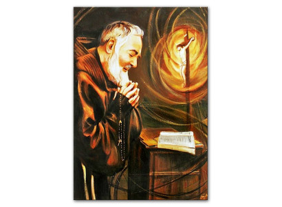 Religión St. Pater Pio pintura al óleo hecha a mano cuadro marco de cuadros G02466