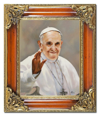 Religión Papa Francisco Artesanía Pintura al óleo Imagen Cuadros de óleo Marco Cuadros G95271