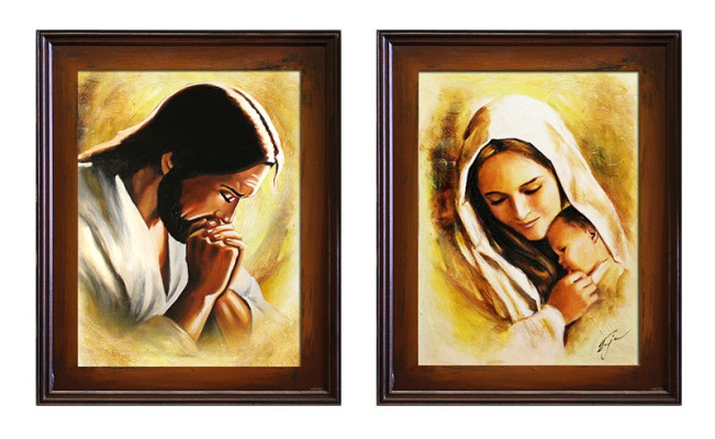 Religión trabajo manual cuadro al óleo pintura cuadros marco cuadros G94119
