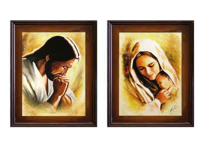 Religión trabajo manual cuadro al óleo pintura cuadros marco cuadros G94119