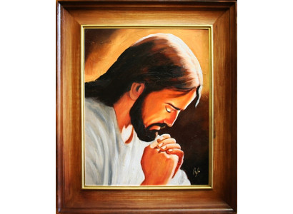 Religión Jesucristo Trabajo manual Cuadro al óleo Imagen Cuadros en óleo Marco Imágenes G06309