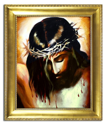 Religión Jesucristo Trabajo manual Pintura al óleo Cuadro Pinturas al óleo Marco Imágenes G04227