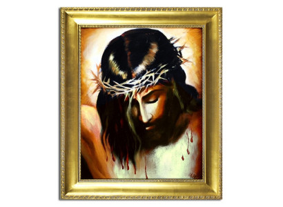 Religión Jesucristo Trabajo manual Pintura al óleo Cuadro Pinturas al óleo Marco Imágenes G04227