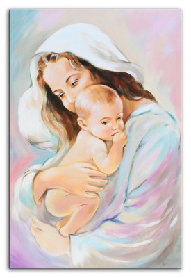 Religión María Trabajo manual Pintura al óleo Cuadro Pinturas al óleo Marco Imágenes G02033
