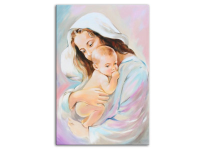 Religión María Trabajo manual Pintura al óleo Cuadro Pinturas al óleo Marco Imágenes G02033