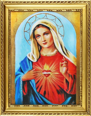 Religión María Trabajo manual Cuadro al óleo Pintura al óleo Marco Imágenes G04289