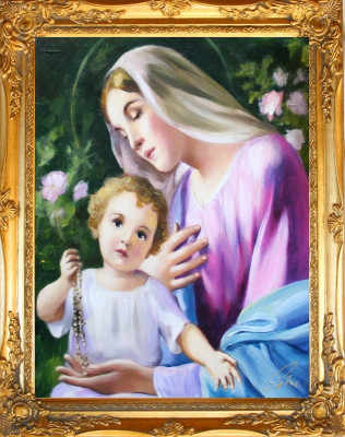 Religión María Trabajo manual Pintura al óleo Imagen Pinturas al óleo Marco Imágenes G06293