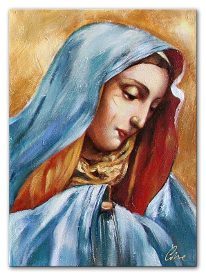 Religión María Trabajo manual Cuadro al óleo Imagen Pinturas al óleo Marco Cuadros G04825