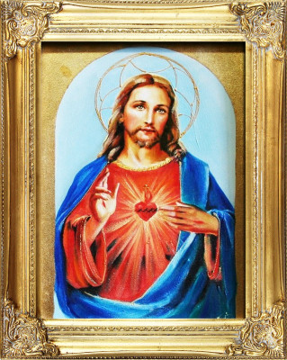 Religión Jesucristo Trabajo manual Pintura al óleo Imagen Pinturas al óleo Marco Imágenes G04288