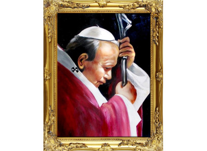 Religión Papa Juan Pablo 2 Trabajo manual Pintura al óleo Cuadros enmarcados Cuadros G00262