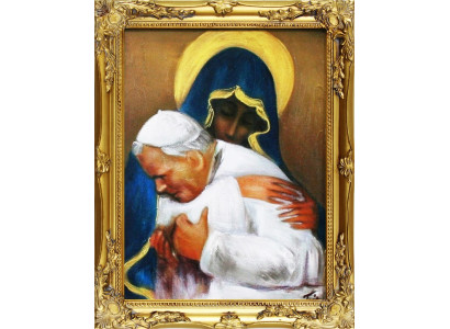 Religión Papa Juan Pablo 2 Pintura al óleo hecha a mano Cuadros en marco Imágenes G01717